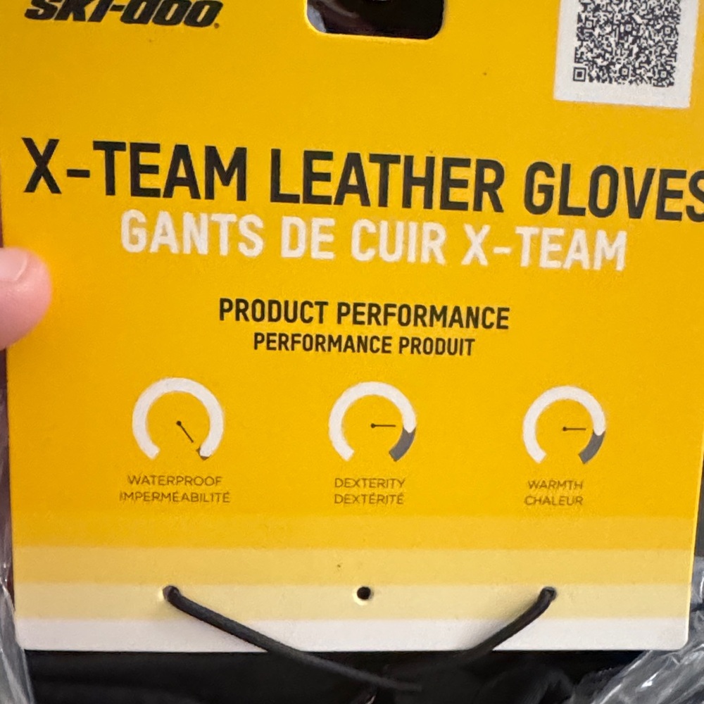Ski-Doo Black and Kahki X-Team Leather Gloves XL US ONLY
